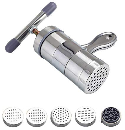 SETSCZY Pasta Macchina per la Pasta Torchietto Stampo Passatelli Schiacciapatate Pasta Maker Manuale Noodles Pressa, Marmellata, Verdure e Frutta Juicer Manualmente con 5 Noodle Mould