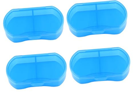 COLLBATH 4stücke Tragbarer Medizinbehälter Kunststoff Organizer Reisekoffer Transparent Blau