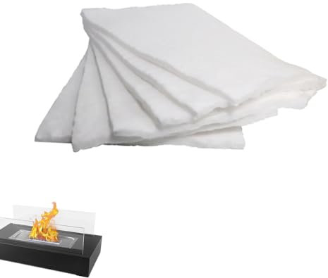 2/4/6 Pcs Laine Céramique pour Cheminée éthanol, 30×20cm Mèche de Foyer Résistante à la Chaleur Pelotes Céramique Découpable pour Foyer de Table pour Prolonger Le Temps de Combustion