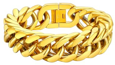 FaithHeart Armband Herren Edelstahl Panzerkette 6/8/12/17MM Schmuck | Wasserdicht, 19/21/23cm lang, Armbänder für Herren, Hypoallergen, Kubanische Kette für Alltag/Party, Faltverschluss
