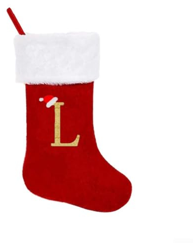 Lebhafte Weihnachtsstrümpfe aus gestricktem Stoff mit anpassbaren Alphabet-Design-Optionen (L)