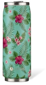 LES ARTISTES Paris A-4385, Canette isotherme, 500 ml, Gourde isotherme sans BPA, Réutilisable, Bec verseur rabattable avec paille, Acier Inoxydable, Design Papetee