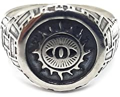 Echtes Sterling Silber herren Ring Auge Sonne massiv punziert 925