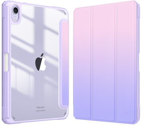 FINTIE Hybrid Case for iPad Mini 7 / Mini 6 8.3 Inch, Fantacy Ombre | Shockproof Clear Cover, TPU Frame, Built-in Pencil Holder, Auto Wake/Sleep