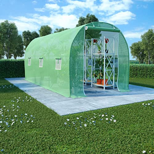 Mini Gewächshaus Balkon, Foliengewächshaus Winterfest, Klein Tomatenhaus Gartengewächshaus für Blumen & Pflanzen, 9 m² 4,5x2x2 m