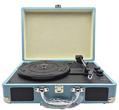 JFNHUTL Dischi in Vinile Portatili con Altoparlanti Stereo integrati, Giradischi Bluetooth, Giradischi, Formato Libero e, Blu-Formato Libero