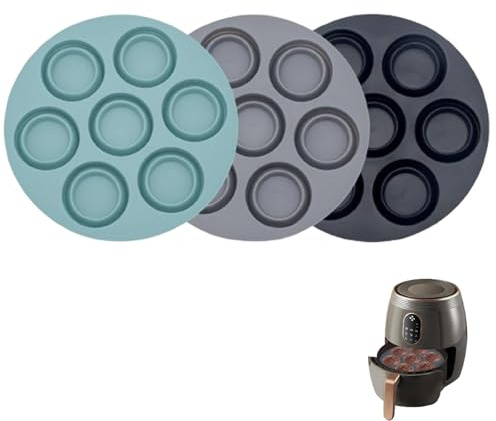 Eruceky 3 Stück Muffinform, Silikon Muffin Pfanne, Muffin Backform für Airfryer, für Muffins, Cupcakes, Brownies und Pudding