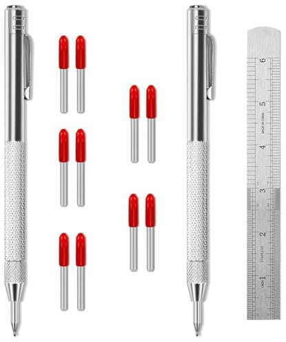 Swiixxer Confezione da 2 Strumenti per Tracciare con Punta In Carburo di Tungsteno Scribe In Metallo per Marcare Strumenti con Magnete, Penna per Incisione Premium
