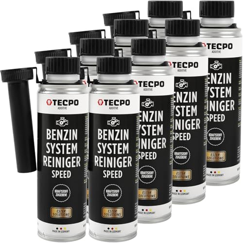 TECPO 8x Benzin-System-Reiniger, 300ml Benzinreiniger Ester Benzin Reiniger Additiv Motor Kraftstoff Motorreiniger Kraftstoffsystemreiniger