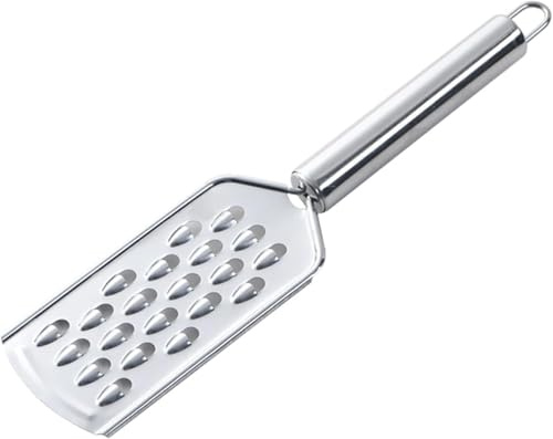 Silver Vegetable Cheese Grater, Rust-Proof Metal Lemon Grater with Handle Handheld Grater Kitchen Utensils and Gadgets for Cheese, Chocolate, Spices, Vegetable Graters, Peelers and Slicers Tools