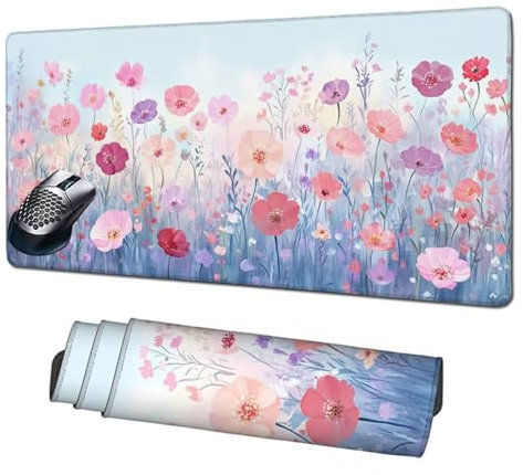 Alfombrilla Gaming,Alfombrilla Ratón Púrpura Mouse Pad,Rosa Alfombrilla Escritorio Grande 1600x800mm,Protector Escritorio Alfombrilla Antideslizante,Mejora Precisión y Velocidad,Accesorios PC X1-1256