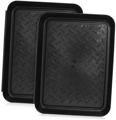 minkissy Bandejas De Plástico para Botas De Lluvia 2 Piezas Negras Bandejas De Goteo para Zapatos Entradas Material Resistente Fácil Versátiles para Interiores y Exteriores