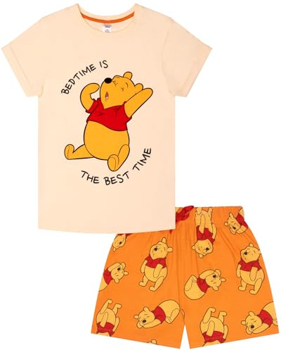 Winnie the Pooh Womens Short Pyjama Set, 100% cotton Licensed Winnie the Pooh Gift UK 8-10