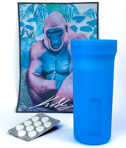 EYESHAKER Set - Patentiertes Brillenreinigungsgerät im Komplettpaket - Innovative Brillenreinigung wie vom Optiker für Gläser & Gestell (Blue Summer Edition)