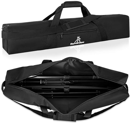 TORIBIO Tripod Carrying Case, 31x5.5x5.5in Heavy Duty Tripod Bag with Shoulder Straps and Handles, Multifunctional Monopod Case for Music Stand, Lights, Speakers, Cameras, Booms, Microphone Stands