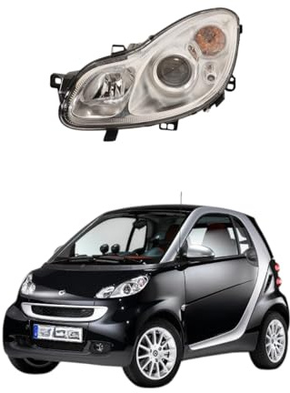 RAEM RICAMBI AUTO Faro Proiettore Anteriore Sinistro H7 per FORTWO 451 2007-2014 (Sinistra- Lato Guidatore) con Motore Elettrico - Compatibile, non originale
