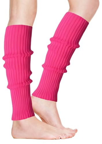 IHLOOTD Scaldamuscoli Donna Scaldamuscoli Invernali Maglia Scalda Muscoli Neon Scalda Muscoli Anni 80 per Abbigliamento Anni 80 90, Aerobica, Ballet, Carnevale (Rosa)
