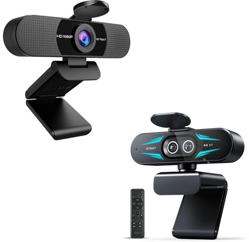 EMEET C960 1080P Webcam & C60E 4K Dual-Cam - 11x Hybrid-Zoom mit PDAF Autofokus und RGB-Beleuchtung für professionelles Streaming