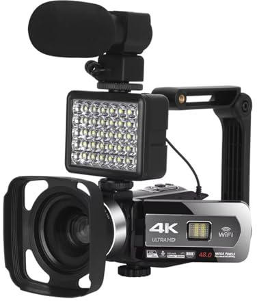 gdsDEs 4K Video Camera Camcorder 48MP Night Vision Digital Camcorder WIFI Web Cameras For Photography 18X Zoom Video Recorder(As show 2)