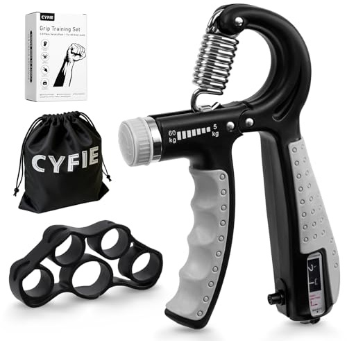 Grip Strengthener Set, Hand Strengthener Kit with Hand Gripper, Finger Exerciser, Grip Ring & Stress Ball Options, Forearm Wrist Grip Trainer for Gym, Office, Guitar, Tennis and Daily Hand Exercise