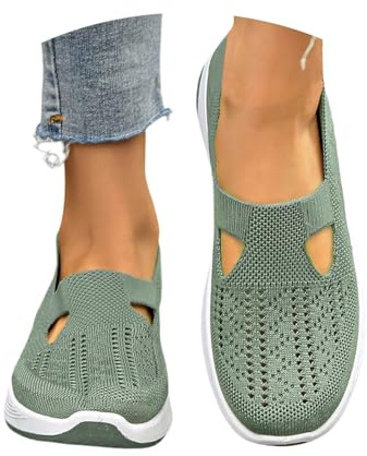 Orthopedic Shoes for Women Slip On Trainers Ladies Summer Comfortable Wide fit Lightweight Non Slip On Arch Support Trainers Sneaker Fashion Achilles Soft Sole Breathable Walking Canvas Shoes Outfits