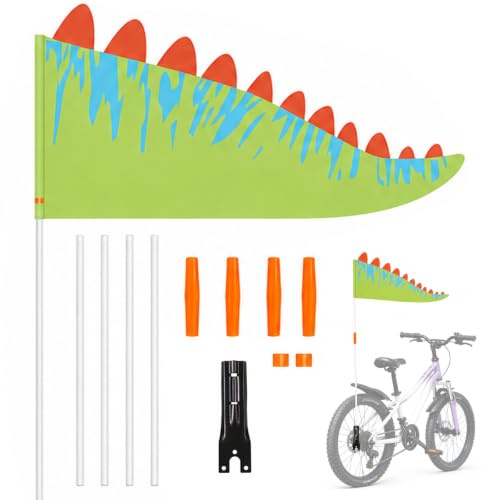 Taurion 37cm Fahrradwimpel Kinder: Selbstmontage Sicherheitswimpel Fahrrad, Flexibler Kinderfahrradflagge, Mehrfache Längenoptionen Fahrradfahne Kinder für Outdoor-Fahrradsicherheit