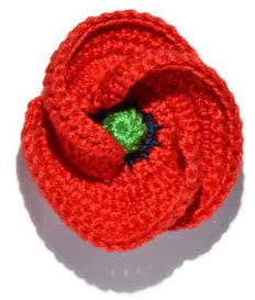 Roter Mohn Brosche handgefertigter Schmuck Häkelgeschenk für sie für ihn Sommer Natur