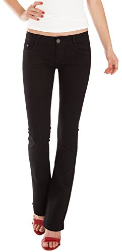 Fraternel Jeans Donna Bootcut Stretch Vita Bassa Nero Taglia: M