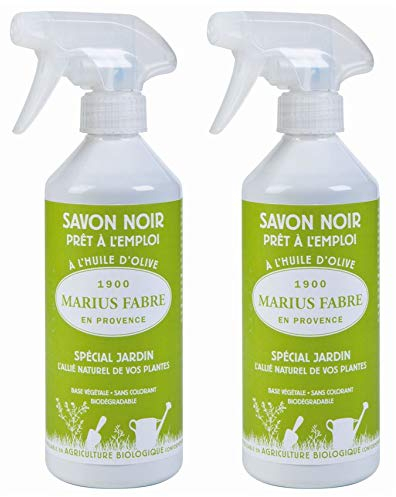 Marius Fabre - Jabón líquido negro en spray para jardín, 2 unidades de 500 ml