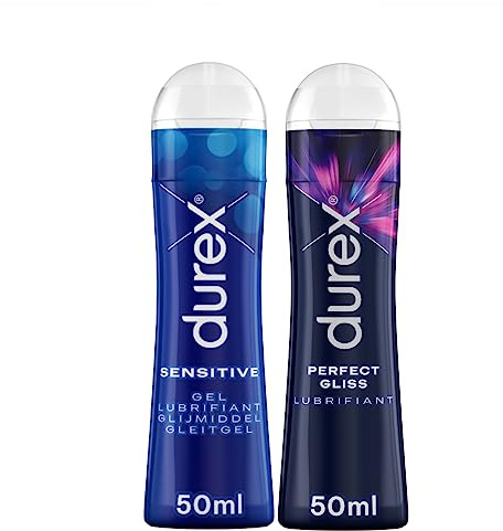 Durex - Lot de 2 Gels Lubrifiants Intimes 50ml - 1 Gel Perfect Gliss Extra Lubrifiés- 1 Gel Sensitive Douceur