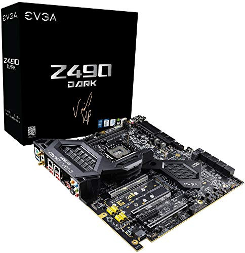 EVGA Z490 DARK K|NGP|N Edition, 131-CL-E499-KP, LGA 1200, Intel Z490, SATA 6Gb/s, 2.5Gbps LAN, WiFi/BT, USB 3.2 Gen2, M.2, U.2, EATX, Intel Motherboard