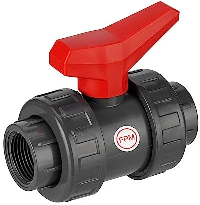REKUBIK PVC-U Kugelhahn Teflon/Viton 2X Innengewinde Größe 3 IG x 3 IG