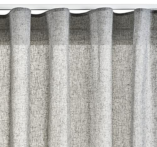 STORESDECO Tende per Interni Effetto Lino | Tende per Camera da letto, Soggiorno, Salotto |Tenda Grigia 200 cm x 300 cm |Tende Moderne con Nastro 300 cm altezza