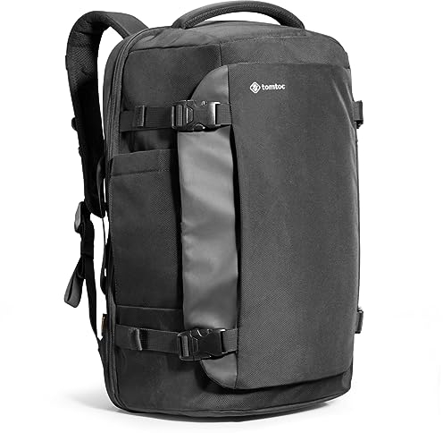 tomtoc Travel Backpack 40L, TSA Friendly Flight Approved Carry-on Luggage Hand Water-resistant Lightweight Business Rucksack, Durable Large Weekender Bag Daypack Fits 17.3 Inch Laptop, PFAS Free