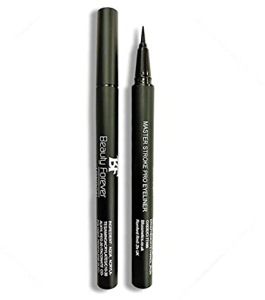 Beauty Forever Master Stroke Pro Eyeliner, Felt Tip Pen Eyeliner, Semi Matte Finish, Long Lasting, Waterproof, Face Painting, Smudge Proof, Suitable For All Eye Shapes, Available in 3 Shades (Black)