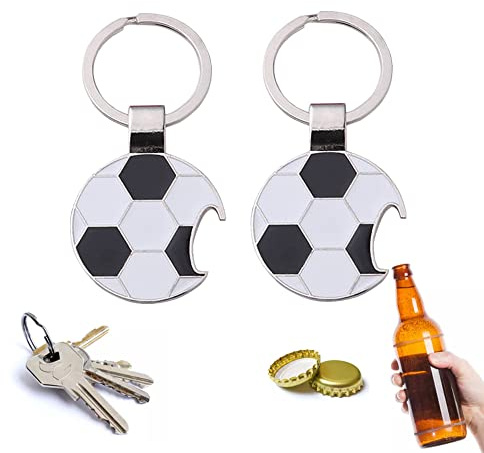 Elgbiaoxi 2 Pcs Bottle Opener Keyring Novelty Football Coach Gifts | Football Shaped, Novelty Daily Portable Key Ring, Beer Opener Keychain Mini Bottle Opener Keys for men