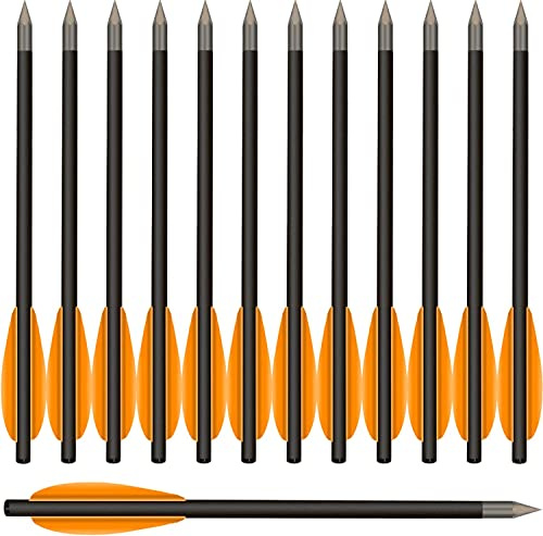 WANVZMR 6,3 Carbon Pistole Armbrust Bolzen Pfeile,Mini Armbrustpfeile Armbrustbolzen mit Stahlspitzen Jagdpfeile für 50-80 lbs Pistolenarmbrust Präzisionsziel,Schießübungen und kleine Jagd
