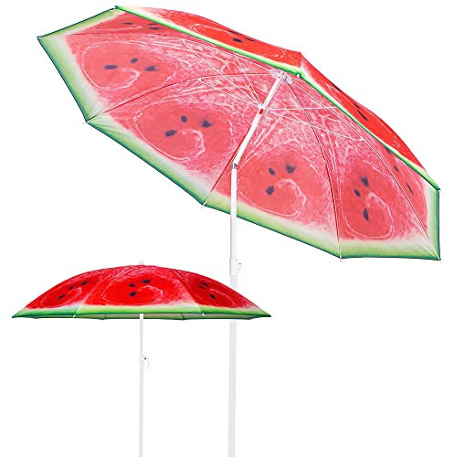 SPRINGOS - Ombrellone da spiaggia con funzione ribaltabile, Anguria, 160 cm