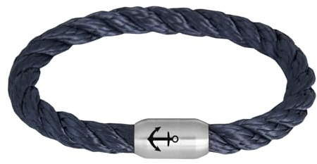 Paris Montana Anker Segeltau Armband - The Legend - Stabil Gedreht Mit Gravur Handmade Hochwertiger Magnetverschluss 8mm Durchmesser