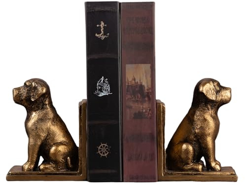 Mervkis Buchstützen für Regale zum Halten von Büchern, strapazierfähig, dekorative Buchstütze für Bücherregal-Dekoration, niedlicher Tier-Hunde-Buchstopper für Heimdekoration, Schreibtisch,