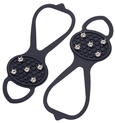 ELTOX Spikes für Schuhe Winter,Schuhspikes 1pair Anti Slip 5 Zähne Universalschuhe Sicherheitsschuhe Spikes Eisgreifer Leichte Zubehör Traktion Cleat Wandern