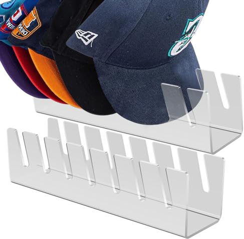 KTCINA 2 Stück Organizer für Baseballmütze, Verkaufsständer für Kappen, aus Acryl, für Hüte, für Schlafzimmer, Schrank, Kommode (weiß), 200043531