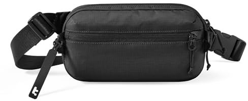 tomtoc 1,5 Liter Sling Bag mit RFID Schutz, Anti Diebstahl Bauchtasche Umhängetasche Schultertasche Crossbody Bag für Herren Damen, Spritzwassergeschützt Leicht Brusttasche für Alltag Reise, Schwarz