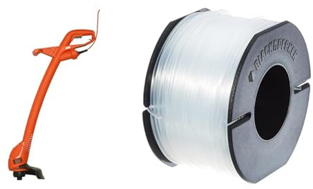 BLACK+DECKER GL360 350W Strimmer 25cm Swathe & A6171-XJ 50 m Line on Storage Spool, White
