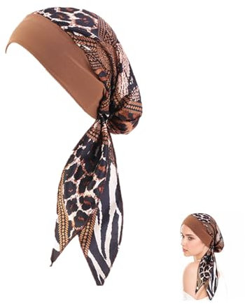 Kopftuch Turban Damen,Sommer Bedruckte Schal Elastische Turban Kopftücher Headwear Chemo Kopfbedeckung Baumwolle Turban Kappe für Frauen Haarausfall Krebs Chemo Kopftuch6