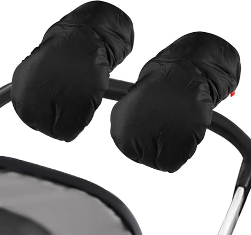 Guantes Calientes para Cochecito,Guantes De Coche De Bebé, Manoplas Carro Bebe,Guantes de Silla de Paseo,Impermeable Guantes Carrito Bebé,para Todos los Cochecitos(Negro)