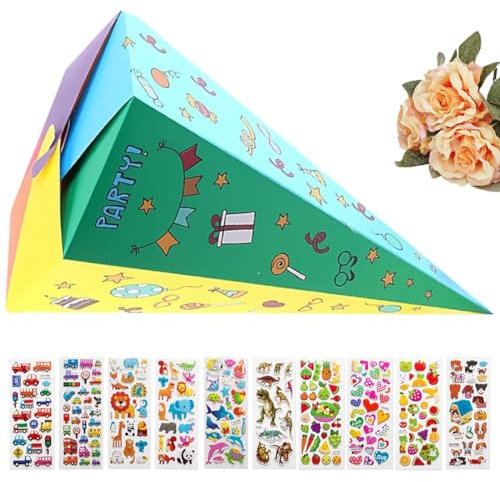 YOYEAH Schultüten Set, 5 kleine Schultüten mit Deko-Aufklebern, Kleine chultüte schultüte Bastelset für Kinder und als Kindergartentüte, kleine Schultüten zum Befüllen, Schultüten-Rohlinge inklusive.