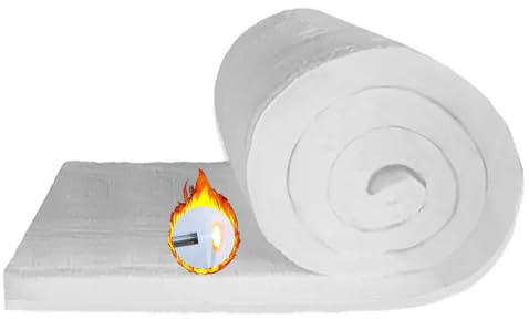Aislamiento Fibra Cerámica Rollo Aislamiento a Prueba Fuego Bafle Fuego Manta Alta Densidad Calor Para La Estufa Leña Bafle Chimenea Estufa Pellets Chimenea Horno(Size:283in*24in*0.8in,Color:Estándar)