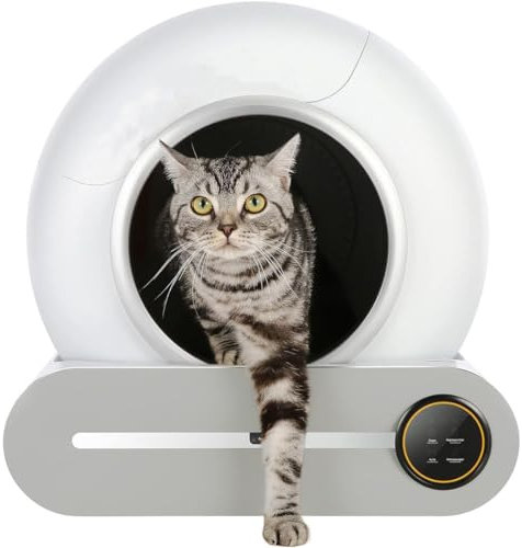 Self-Cleaning Cat Litter Box Robot - Automatic Smart Cat Litter Box, Electric Closed Cat Bedpans, Cats and Sand Control Mat - Kitten Litter Tray for Multiple Cats