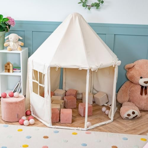 KiddyMoon Play Tent for Kids Pavilion No Balls Playhouse Cotton Fabric Indoor Outdoor Use Foldable Design Easy Assembly And Storage Perfect For Play